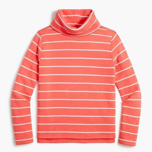 J. Crew Factory Striped mockneck sweatshirt cloudspun fleece BA202 S - Picture 1 of 4